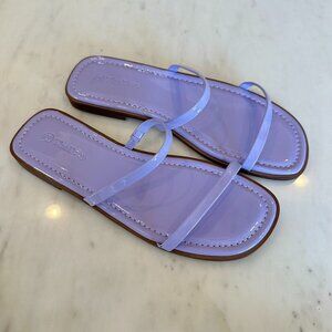 The Drop Women's Size 8 Paris Square Toe Two Strap Flat Sandal Lavendar Summer